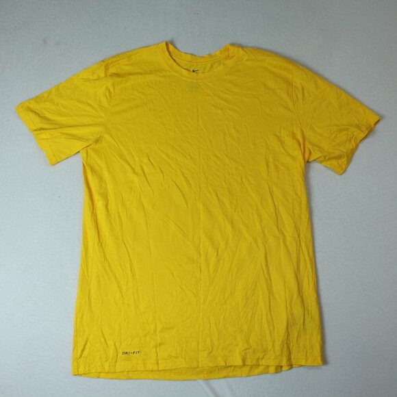 Nike Running Dri Fit Men Bright Yellow T-Shirt Short Sleeve Size XLT - Picture 1 of 7